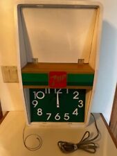 Vintage 7 Up soda Lighted Hanging Wall Clock Menu Board Sign Advertisement picture