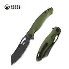 Kubey Drake Folding Knife OD Green G10 Handle AUS10 Plain Black Blade KB239B-G/B picture