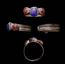 Spectacular Triple Stone Red and Blue SILVER Ring CRUSADERS in Jerusalem w/COA picture