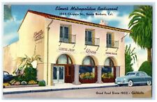 c1940's Elmer's Metropolitan Restaurant Entry Santa Barbara California Postcard picture
