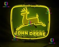 John Deere Farm Tractor Farming Garage Barn Real Glass Neon Light Sign Man Cave picture