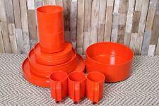 1960s-70s Heller Massimo Vignelli Orange Kitchenware Set (Plates/Bowls/Cups) picture