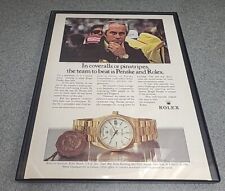 Rolex Watch Roger Penske Print Ad 1985 Framed 8.5x11  picture