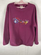 Vintage Walt Disney World Fleece Pullover Sweater Purple Adult LG Mickey Donald picture