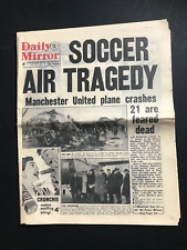 1958 Original Newspaper Manchester United Air Crash Busby Babes Munich picture