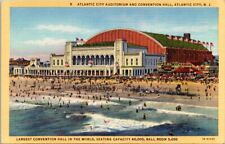 Atlantic City New Jersey NJ Auditorium Convention Hall Postcard Vintage UNP picture