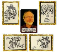 WOLVERTON LIMITED ETCHINGS SET OF 4 CARDS 3RD SER.  /69  PLUS AUTOGRAPHED METAL picture