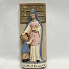 Vintage Ceramic Madonna Of The Kitchen Wall Plaque Hand Painted 1959 Art Japan picture