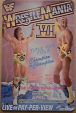 WWF WrestleMania VI Ultimate Warrior vs. Hulk Hogan metal hanging wall sign picture