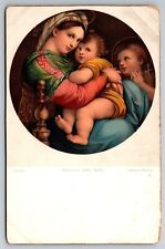 Madonna & Child With St Gabriel Religious Art Raphael C1910's Postcard L30 picture