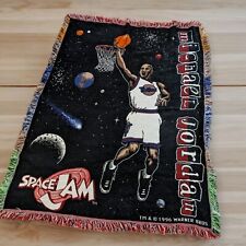 Space Jam Throw 1996 Blanket Trim Tapestry Fringe Movie Michael Jordan Excellent picture