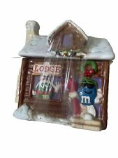 M&M Candy Ceramic Lodge Log Cabin Ski House Cookie Candy Jar Galerie 2003 Sealed picture