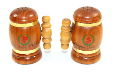 Vintage Wooden Barrel Salt And Pepper Shakers Niagara Falls NY Waterfall NOS NEW picture