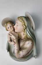 MADONNA AND CHILD VINTAGE LEFTON CHINA MADONNA WALL HANGING FIGURINE KW1920 picture