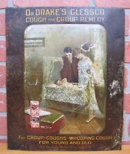 Dr DRAKE'S GLESSCO Cough Croup Antique Sign Glessner Medicine Findlay O AAW picture