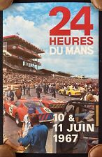 Orig 1967 24 Heures du Mans Poster Ferrari 275 Dino 206S 250LM 275 GTB Le Mans picture