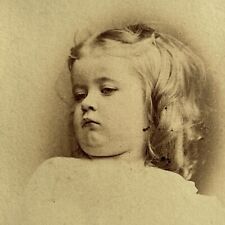 Antique CDV Photograph Adorable Little Girl Curled Hair Bangor ME picture