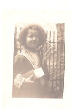 Vintage Real Photo Post Card Self portrait of child with book bible 1900s UP picture