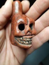 Death Whistle, Loud, Red, Small, Real, Aztec, Maya, Original, Hand Crafted. picture