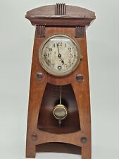 Antique Working HAC Hamburg Clock Co. 8 Day Walnut Mantel Shelf Clock GERMANY picture