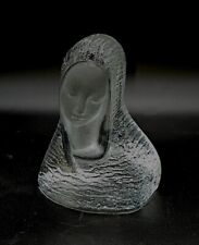 Viking Clear Art Glass Virgin Mary Madonna Sculptural Paperweight Bookend  picture