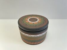Navajo Etched Pottery box hand made by artist Hilda Whitegoat picture