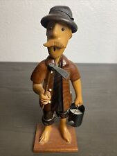 Vintage Romer Italian Hand Carved Wood Farmer Figurine Sculpture Italy 12.5” picture