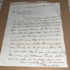 1833 Letter Vermont Governor William Slade 2 Connecticut SOTS Military Genealogy picture