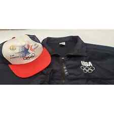 1984 Los Angeles Olympics official full zip coat trucker hat Olympic pin picture