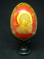 Hand Painted Russian Egg, Religion with Stand Total Height 13.5cm picture