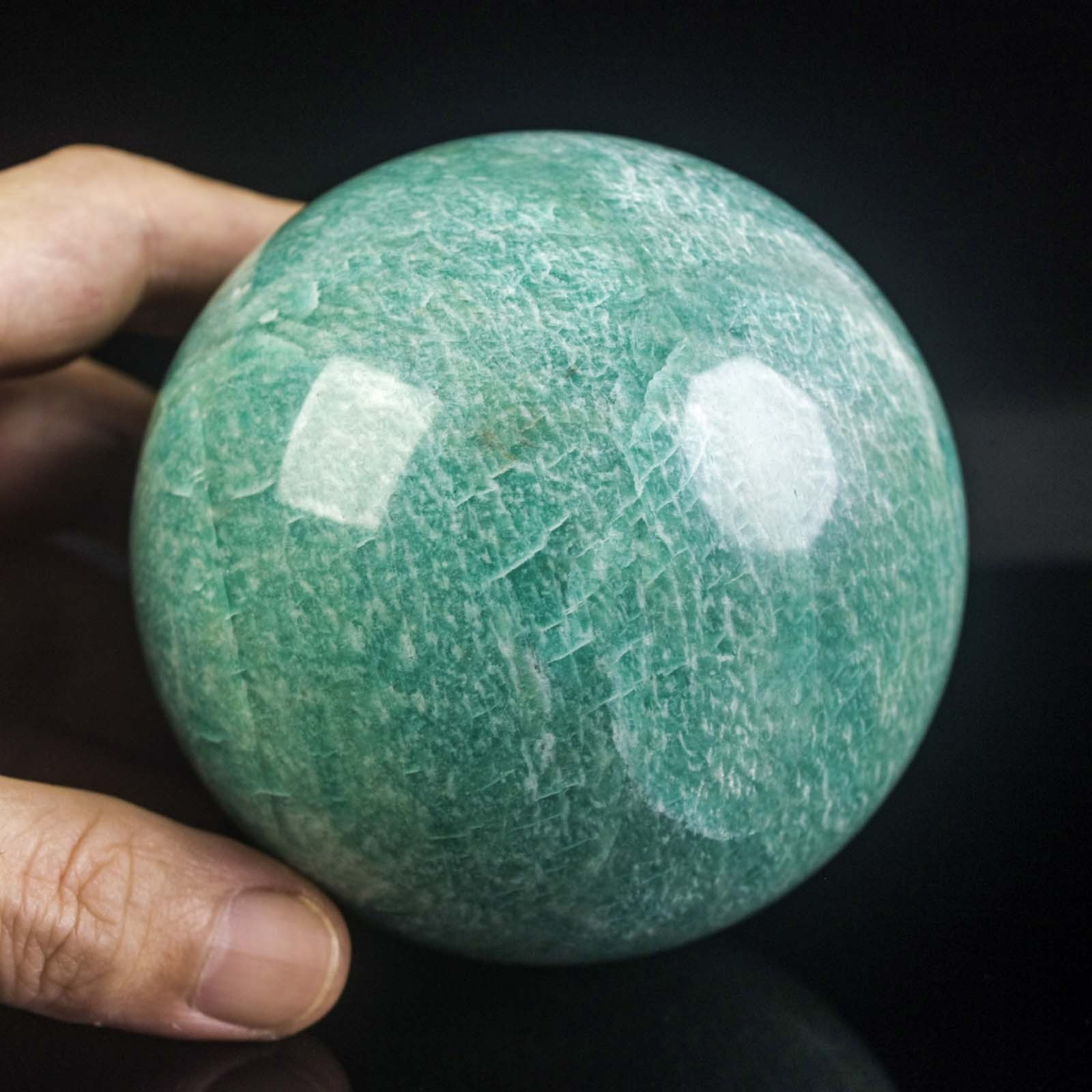 3.3" 1.8lbs Amazonite Sphere Natural Blue Green Crystal Ball Healing Specimen 3.3" 1.8lbs Amazonite Sphere Natural Blue Green Crystal Ball Healing Specimen