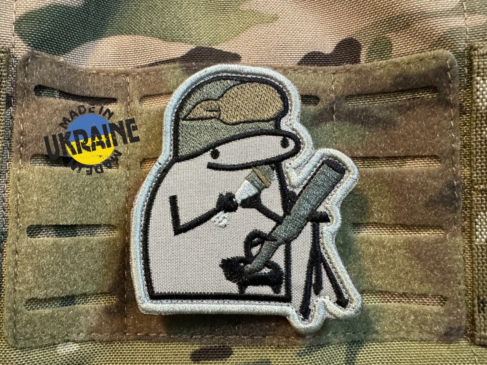Embroidered Ukrainian military chevron Flork of Cows mortarman