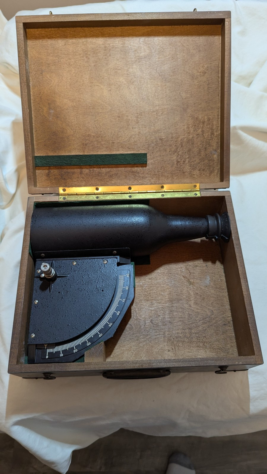 Vintage Warren-Knight Co Sight Clinometer In Custom Wood Box. Optic Tools, Nice Vintage Warren-Knight Co Sight Clinometer In Custom Wood Box. Optic Tools, Nice