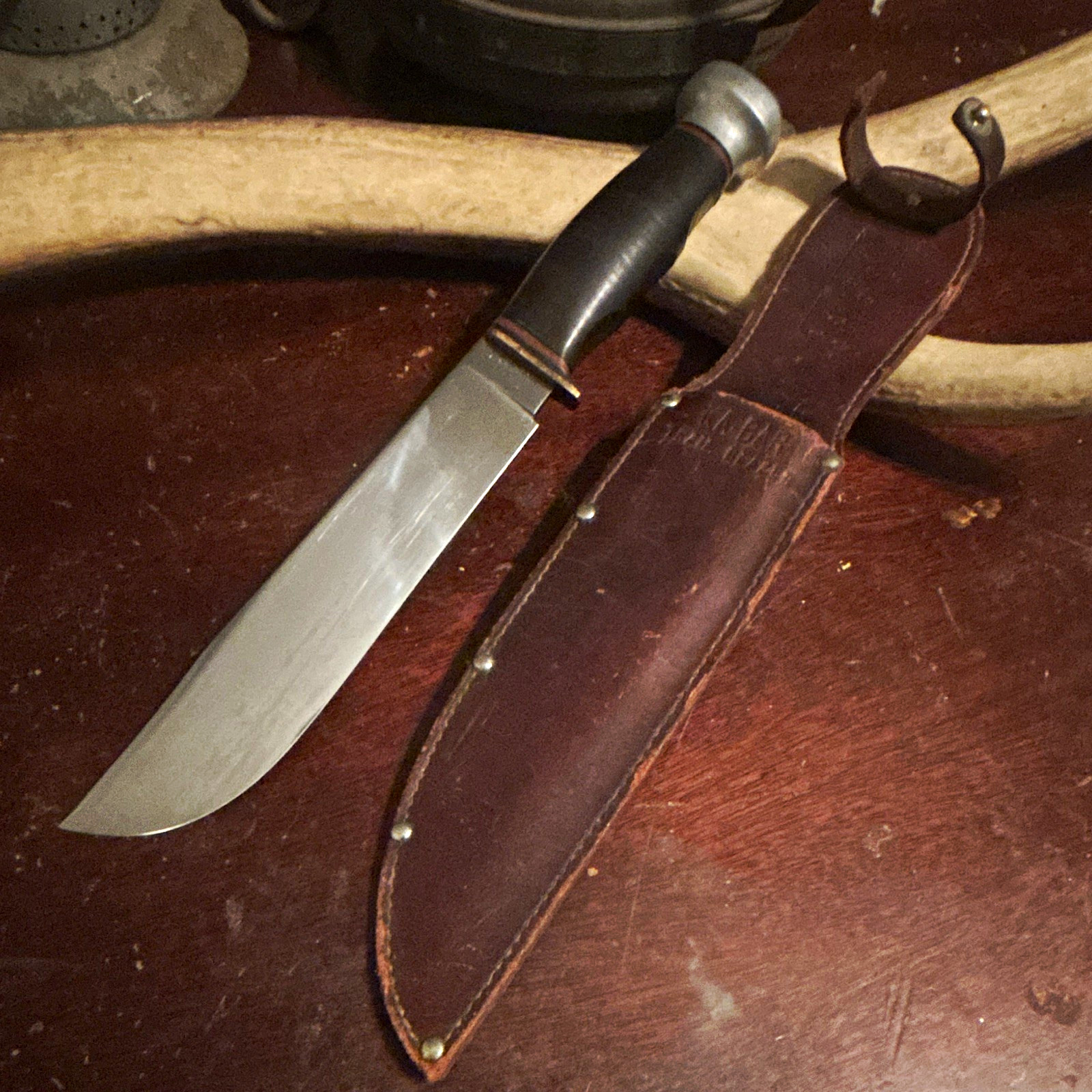 Vintage KaBar / Union cutlery co trail blazer 8” blade & original sheath *RARE* Vintage KaBar / Union cutlery co trail blazer 8” blade & original sheath *RARE*