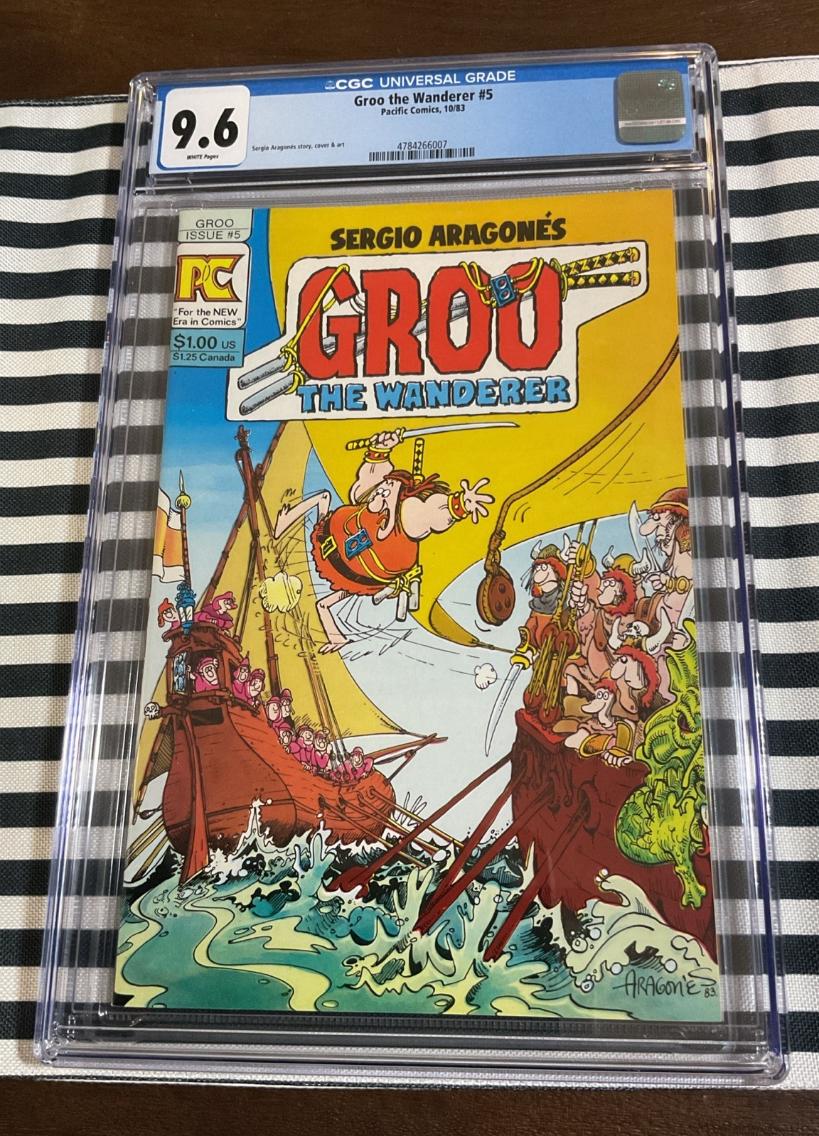 1982 Pacific GROO THE WANDERER #5 Graded CGC 9.6 NM+ Sergio Argonnes WHITE PAGE 1982 Pacific GROO THE WANDERER #5 Graded CGC 9.6 NM+ Sergio Argonnes WHITE PAGE