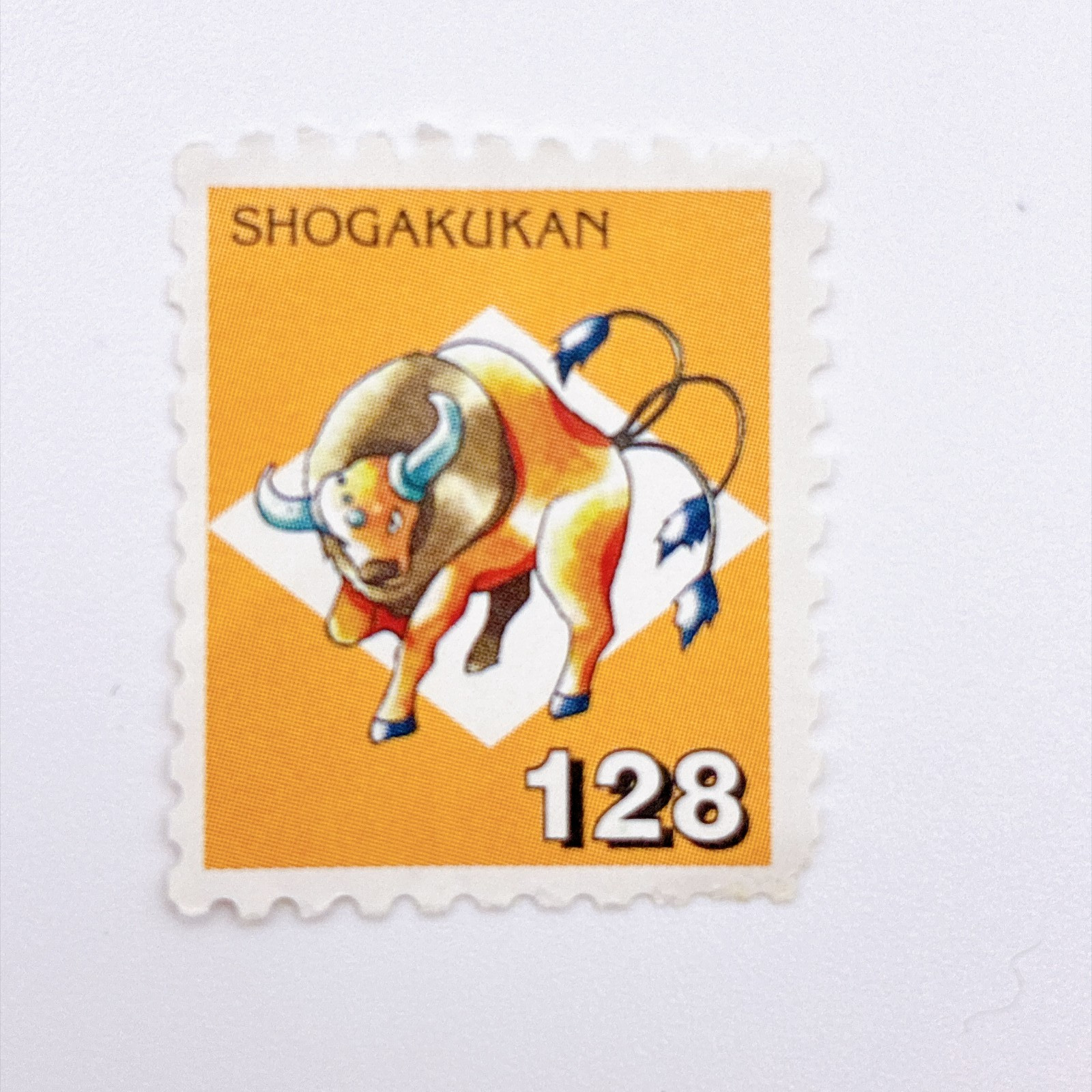 Pokemon Stamp Style Tauros Shogakukan Mini Card Vintage No.128 Retro Japan Rare Pokemon Stamp Style Tauros Shogakukan Mini Card Vintage No.128 Retro Japan Rare