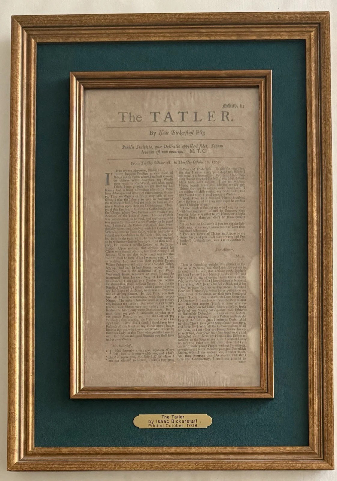 1709 Issue Of The Tatler 1709 Issue Of The Tatler