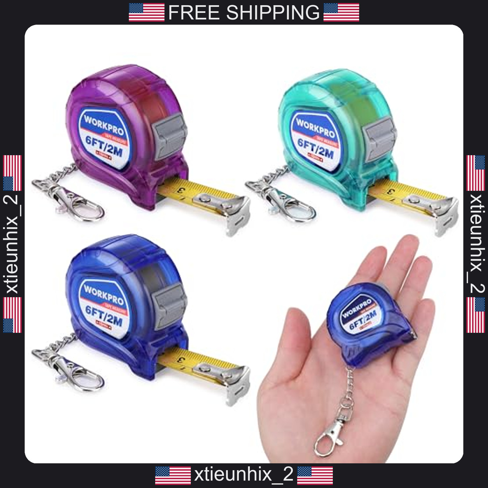 Keychain Tape Measure Set, 3 Pcs, Inch & Metric, 6FT Retractable, Compact Keychain Tape Measure Set, 3 Pcs, Inch & Metric, 6FT Retractable, Compact