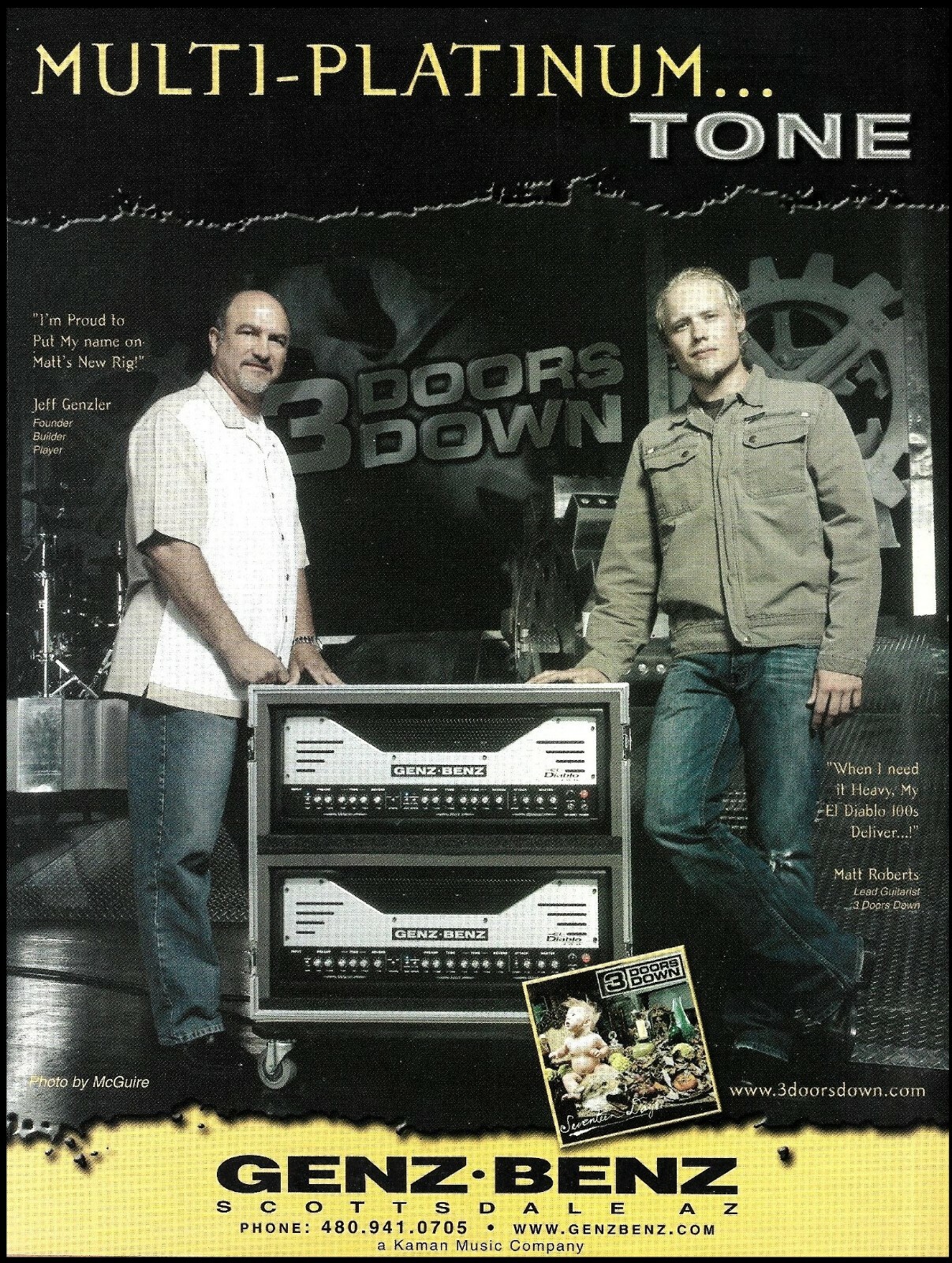 Matt Roberts Jeff Genzler 2005 Genz-Benz El Diablo 100 guitar amp advertisement Matt Roberts Jeff Genzler 2005 Genz-Benz El Diablo 100 guitar amp advertisement