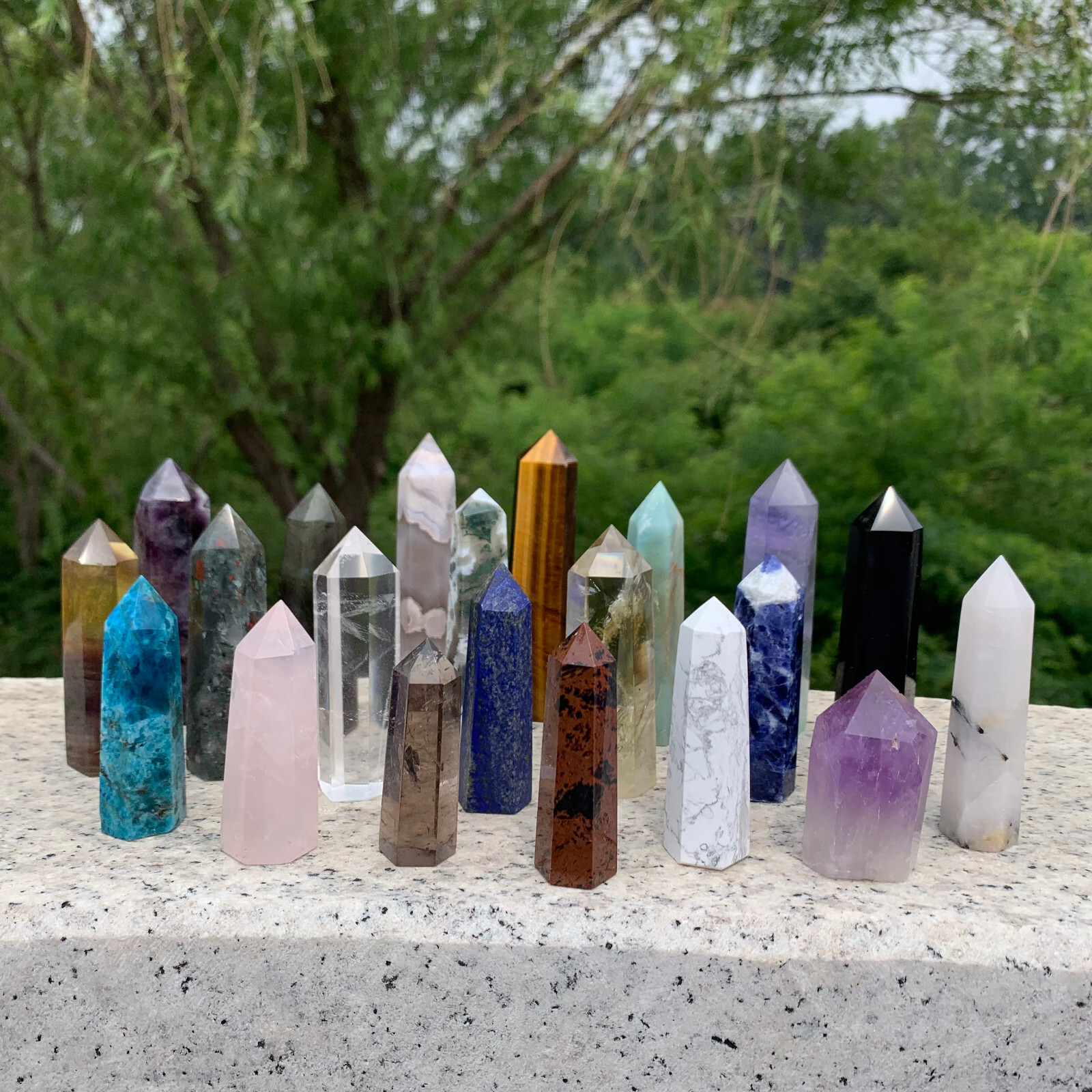 Wholesale Lot 21PCS Natural Quartz Obelisk Tower Point Crystal Healing Wholesale Lot 21PCS Natural Quartz Obelisk Tower Point Crystal Healing