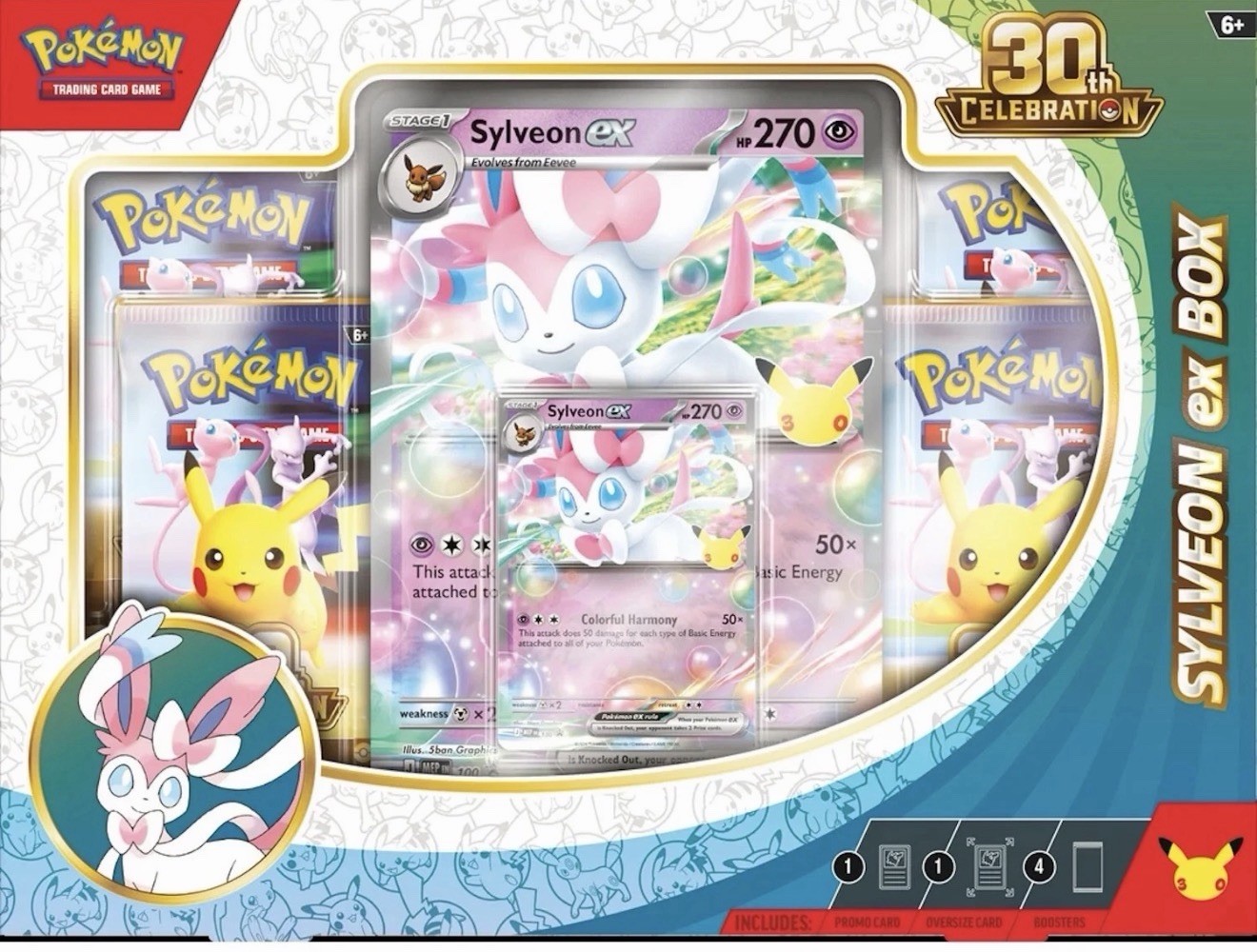 Pokemon TCG: 30th Celebration Sylveon ex Box Pokemon TCG: 30th Celebration Sylveon ex Box