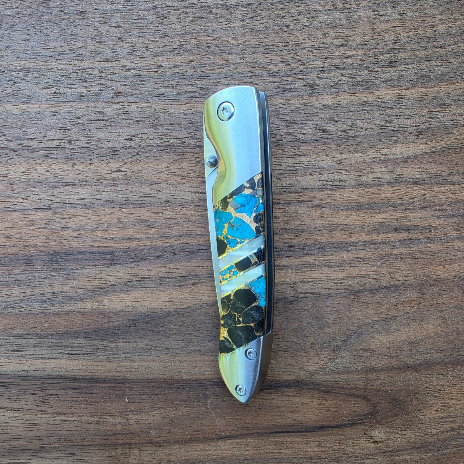 Gemstone Exotics 4" Linerlock-Stainless Blade - Santa Fe Stoneworks Collectible Gemstone Exotics 4" Linerlock-Stainless Blade - Santa Fe Stoneworks Collectible