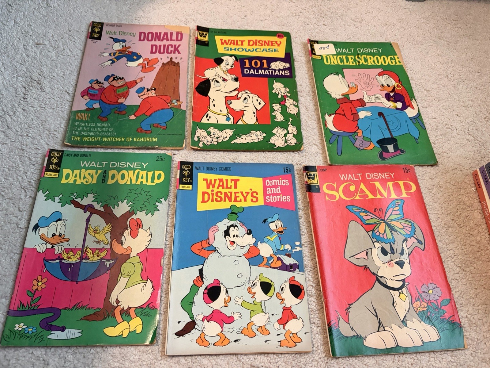 Set of six Vintage Walt Disney Magazines from 1970s