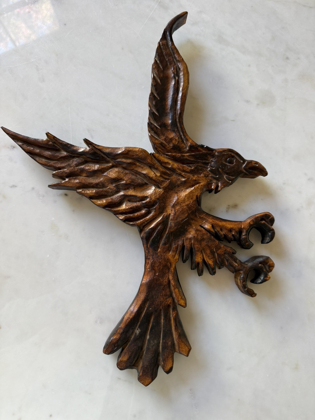 Vintage Hand Carved Wooden  American Eagle Patriotic Wall Folk Art