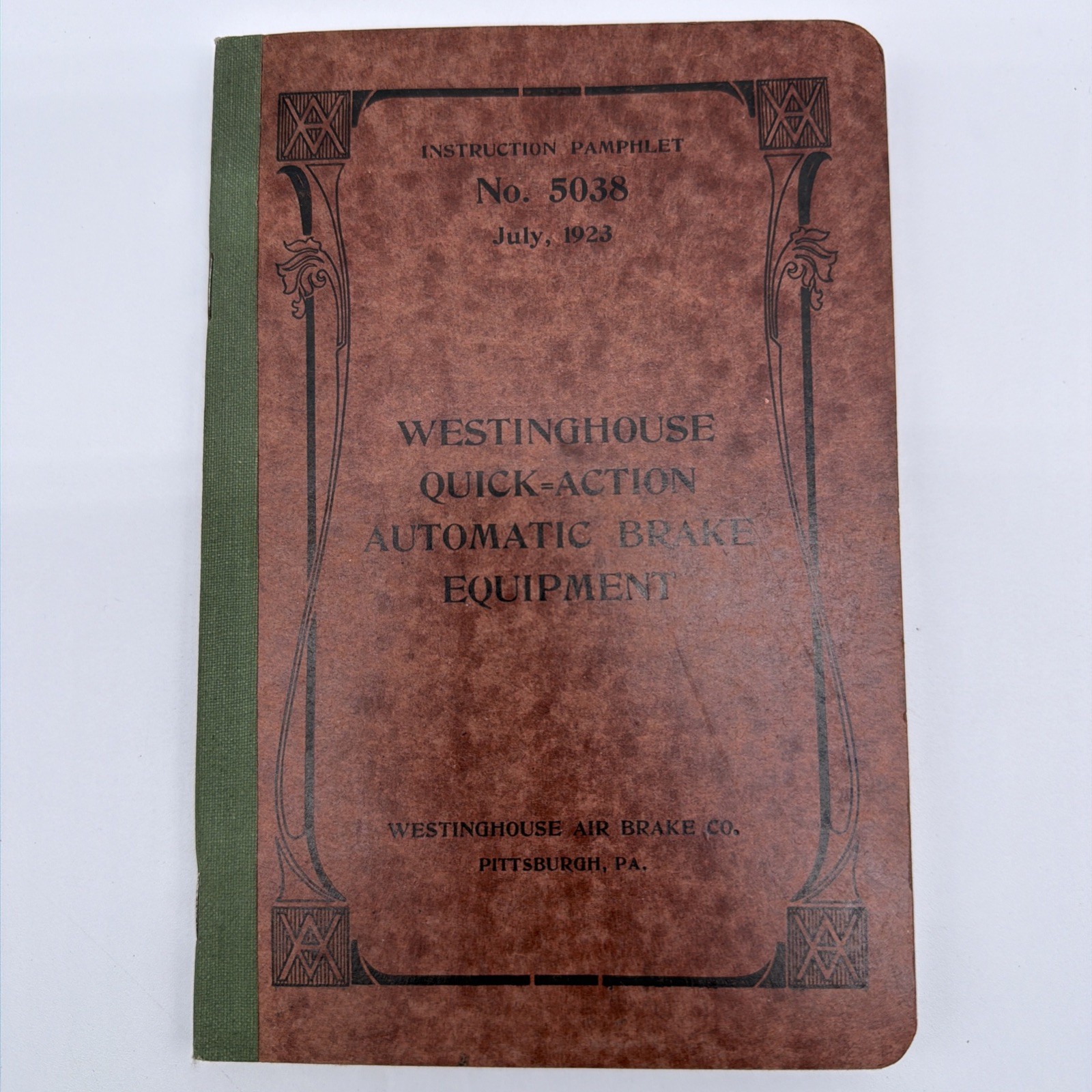 Westinghouse Manual No. 5038 Quick-Action Automatic Brake Equipment 1923-Antique Westinghouse Manual No. 5038 Quick-Action Automatic Brake Equipment 1923-Antique