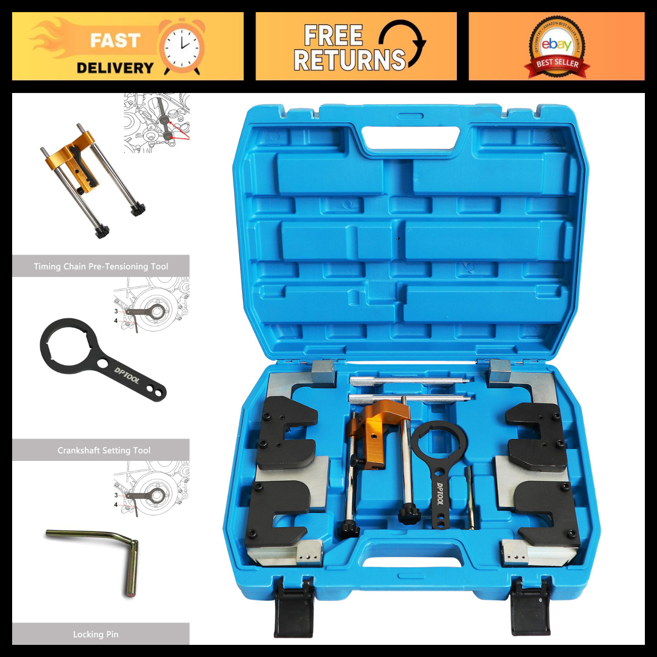 DPTOOL Camshaft Alignment Timing Tool Kit for BMW S63 S63B44O0 S63B44T0 DPTOOL Camshaft Alignment Timing Tool Kit for BMW S63 S63B44O0 S63B44T0