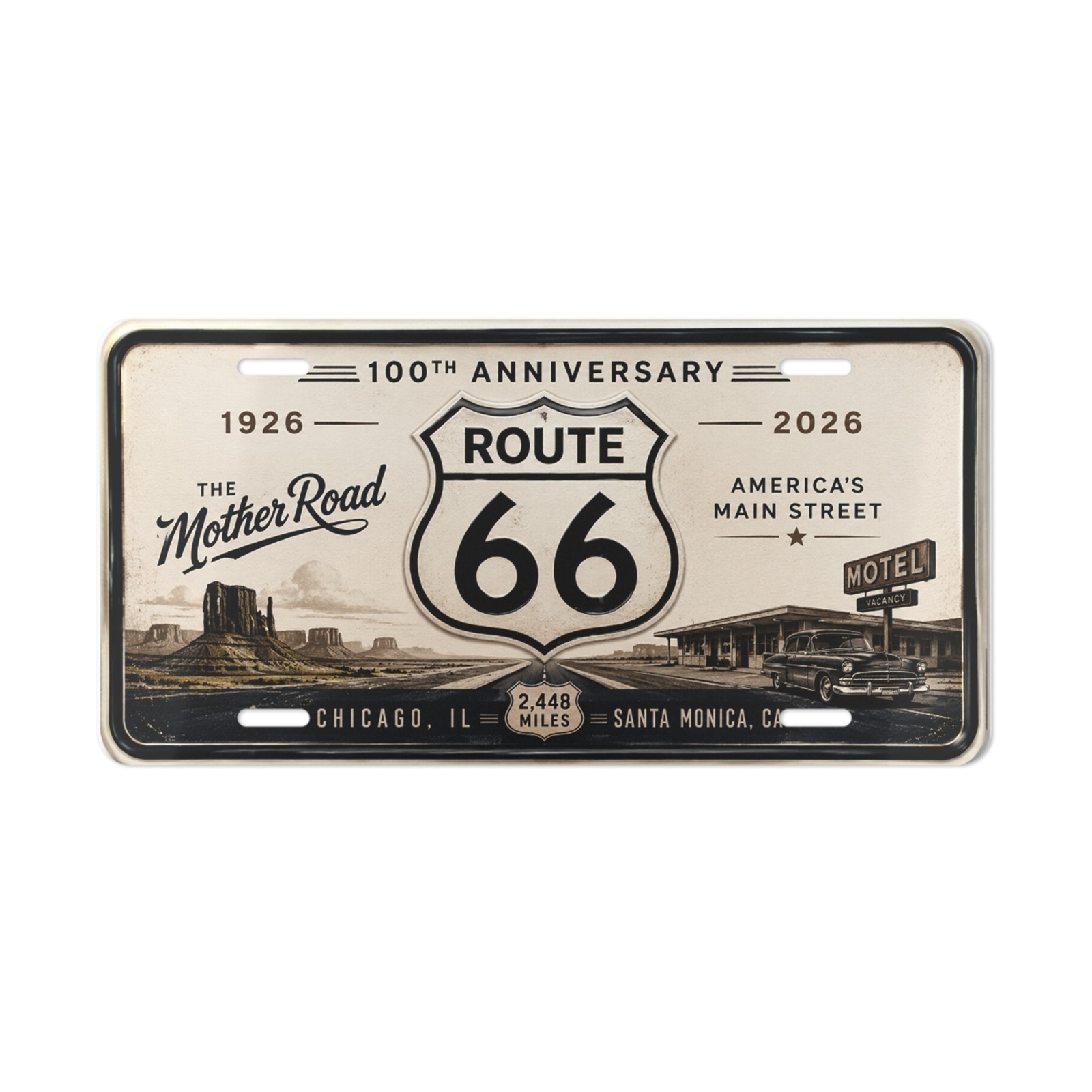 ROUTE 66 100th Anniversary Commemorative License Plate 1926-2026 The Mother Road ROUTE 66 100th Anniversary Commemorative License Plate 1926-2026 The Mother Road