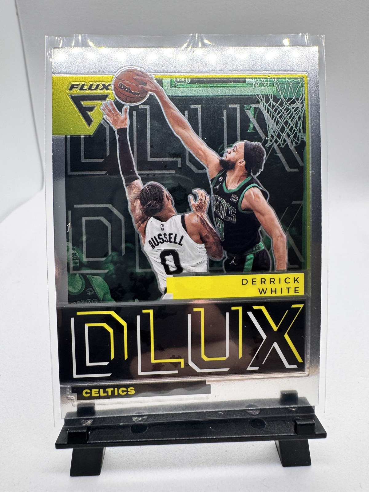 Derrick White 2022-23 Panini Flux #17 Boston Celtics Basketball Card Derrick White 2022-23 Panini Flux #17 Boston Celtics Basketball Card
