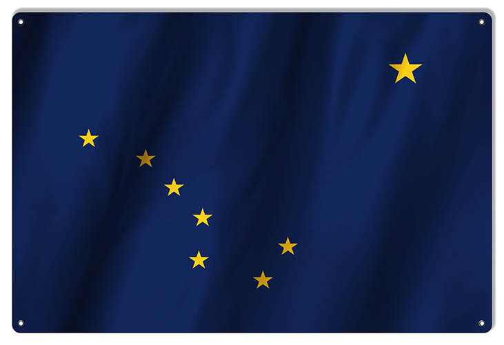 ALASKA STATE FLAG BIG DIPPER NORTH STAR 18" HEAVY DUTY USA MADE METAL DECOR SIGN