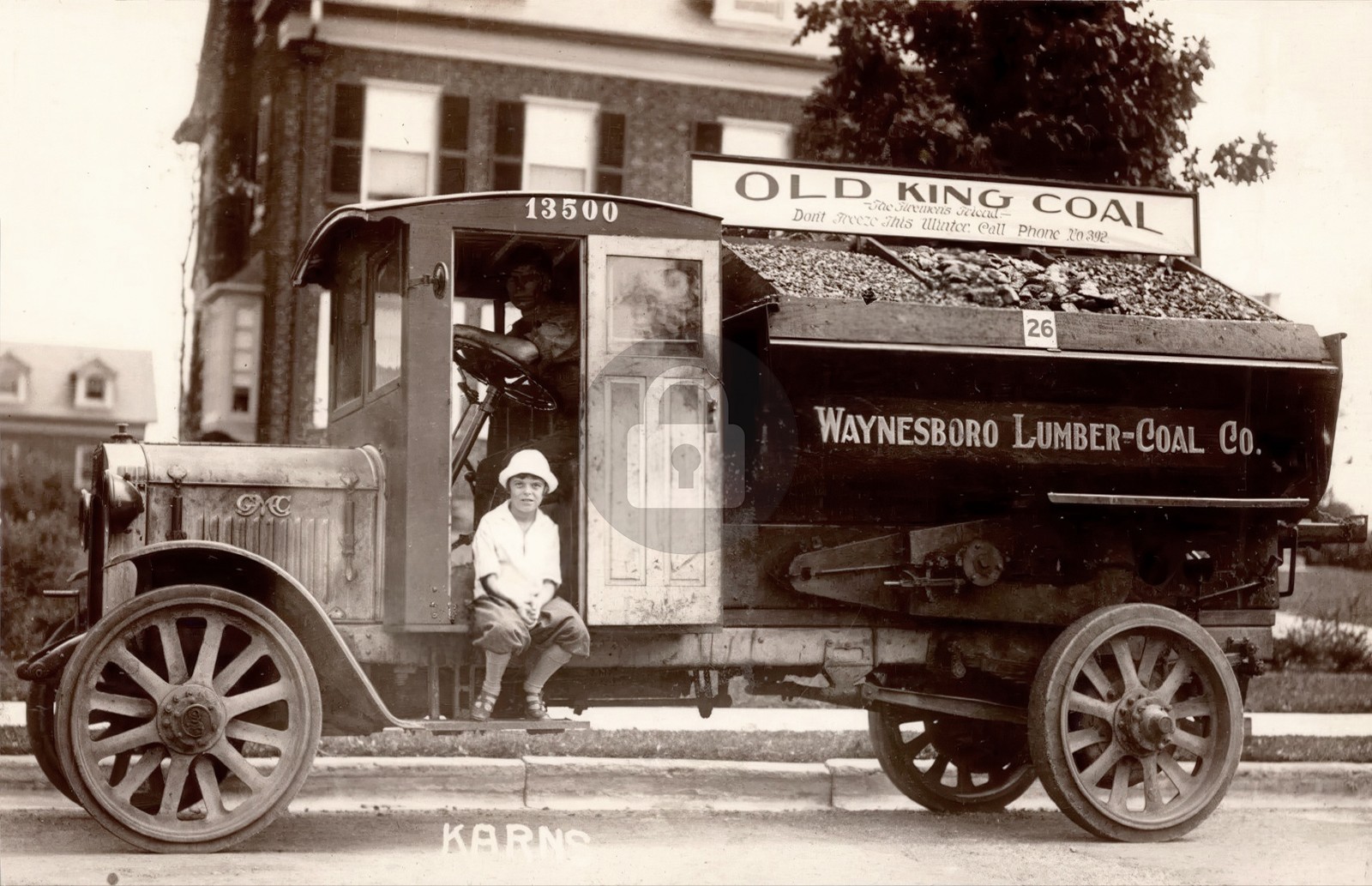 Old King Coal Lumber Truck Waynesboro PA Pennsylvania RPPC Photo Postcard COPY